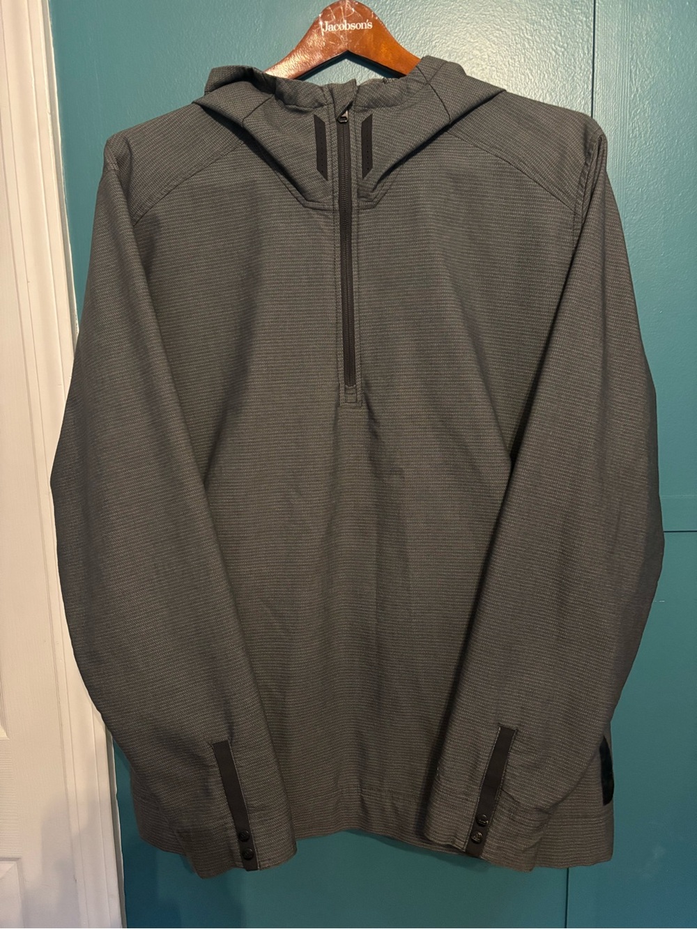 Adidas Gray/Black Textured Performance 1/4 Zip Pullover Jacket Size XL
